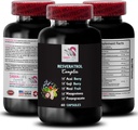 Ingredientes naturales - RESVERATROL COMLEX - Beneficios de Berry, Nutrient Boost, Energizing Support, Pomegranate Energy, Acai Berry Energy, Daily Support, Hydration Balance 1 Bottle 60 Capsules