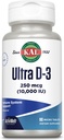 KAL Ultra Vitamin D3 250 mcg (10000 IU), High Potency Vitamin D, Calcium Absorption, Bone Health and Immune Support Supplement, Instant Dissolve, Unflavored ActivMelt, 90 Servings, 90 Micro Tablets