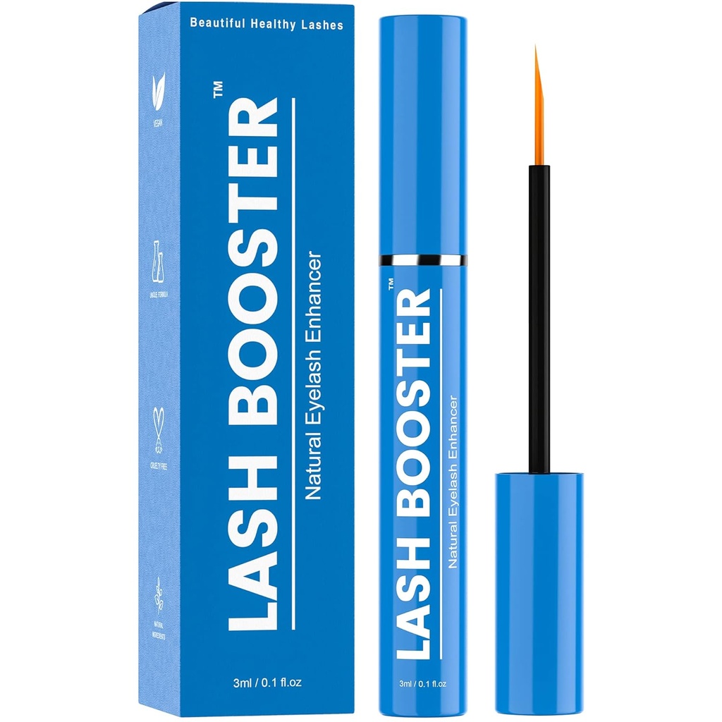 Lash Booster ¦ Advanced Eyelash Growth Serum And Eyebrow Enhancer TEN Grow Longer Beautiful Eyelashes and Bold Eyebrows ← Naturalmente promueve Fuller, Thicker, Longer, Lashes & Brows