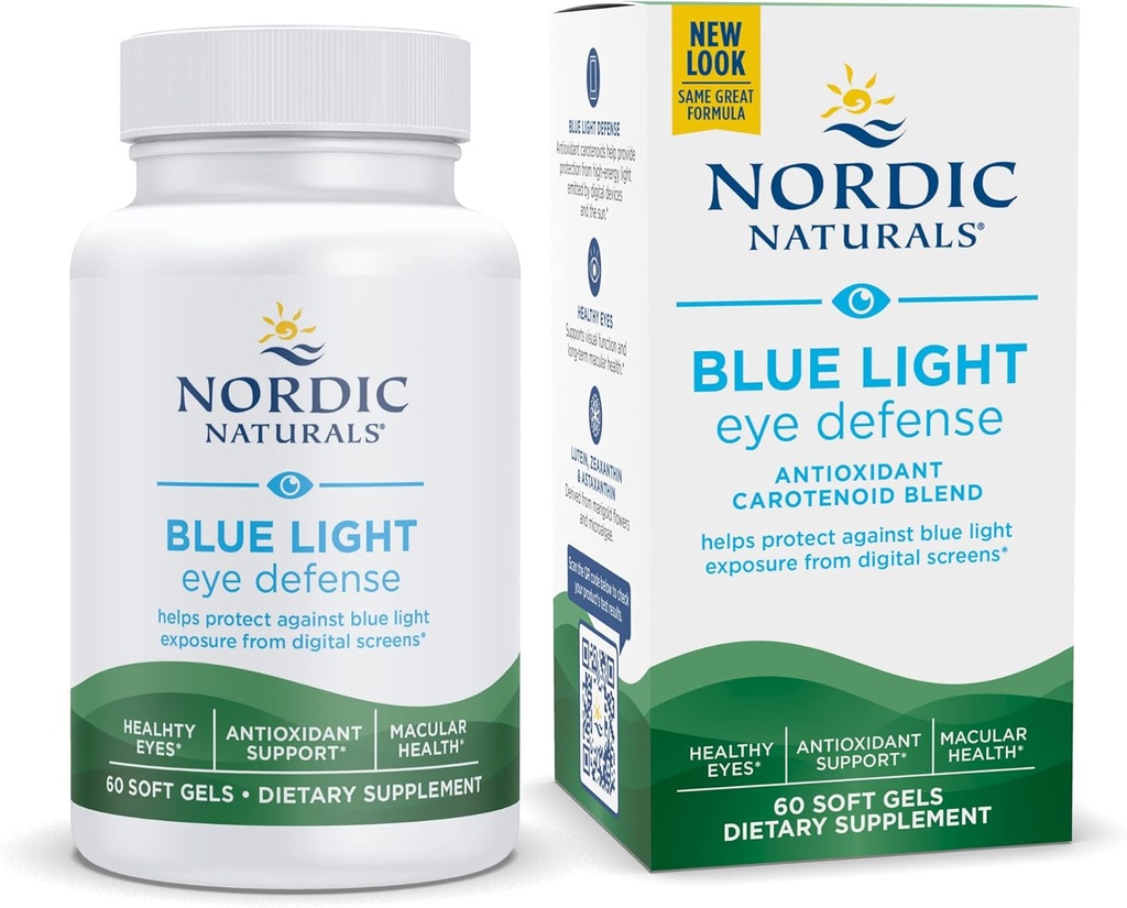 Nordic Naturals Blue Light Defense - 60 geles blandos - Cuatro fitonutrientes con capacidades antioxidantes complementarias - Apoyos Retinal Health, función visual - Non-GMO - 60 Servimientos
