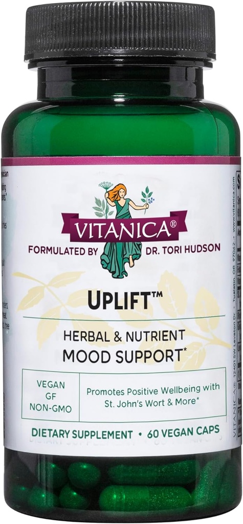 Vitanica Uplift, Mood and Emotional Support, Vegan, 60 cápsulas