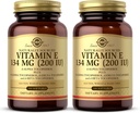 SOLGAR Vitamina E 200 UI - 100 Softgels, Pack de 2 - Antioxidante natural, Immune System Support - Gluten Free, Dairy Free - 200 Total Servings