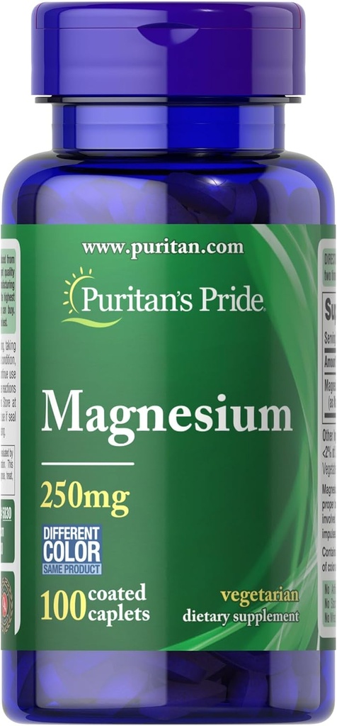 Puritans Pride Magnesium 250 Mg Caplets, 100 Conde
