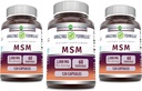 Fórmulas increíbles MSM (Methylsulfonylmethane) Suplemento Silencio 2000 Mg Por Serving Silencio Capsules Silencio No-GMO Silencio Gluten Free ← Made in USA (3 Pack, 120 Count)