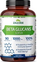 Zazzee Extra Strength 1,3/1,6 Beta Glucans, 1000 mg, 100% concentrado, 90 cápsulas Vegan, soporta un sistema sano de inmunos, 100% vegetariano, todo natural y no transgénico