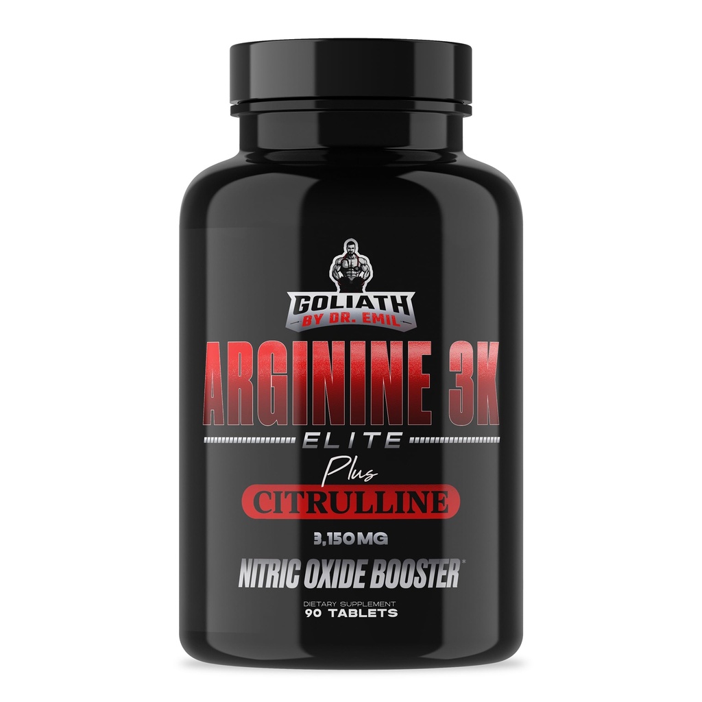 Dr. Emil - Elite L Arginine (3150mg) + L-Citrulline Dose más alta - Suplemento óxido nítrico para la vascularidad, la resistencia y la salud cardíaca (AAKG y HCL) - 90 Tablas