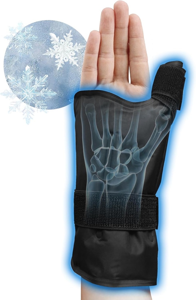 Wrist Ice Pack Wrap, Gel Compression Support, Flexible Caliente &amp; Cold Brace for Hand Injuries Reusable, Rheumatoid, Tendinitis, Swelling, Carpal Tunnel, Artritis, Cold Pack for Pain &amp; Muscle Therapy