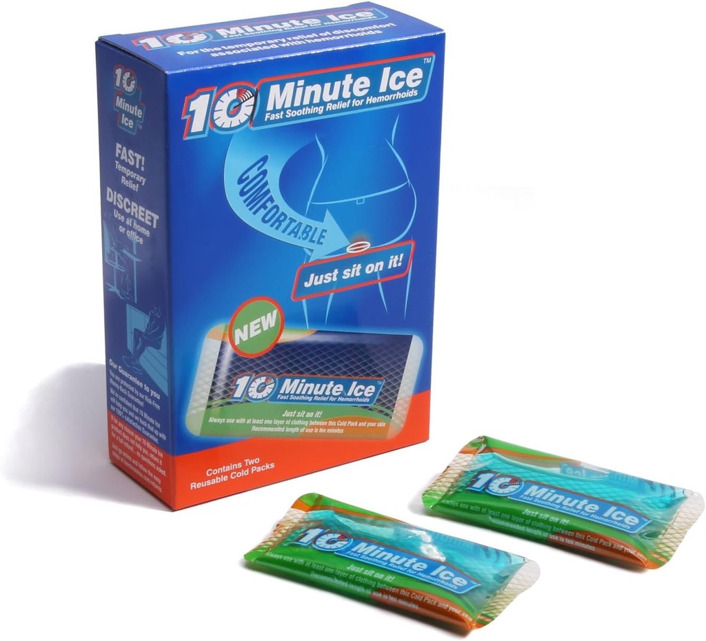 Hemorrhoid Treatment for Fast Relief. Includes Two Shaped Ice Packs to Concentrate Relief (2 Pack)