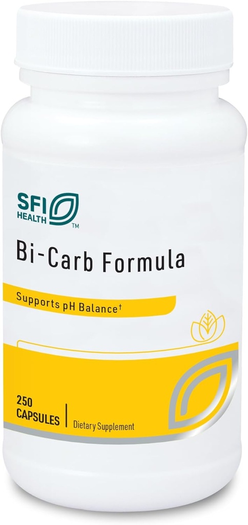 SFI Health Sodium Bicarbonate &amp; Potassium Bicarbonate Supplement - Key Components Help Maintain Healthy pH (Acid/Base) Balance - Gastrointestinal Support - Bi-Carb Formula (250 cápsulas)