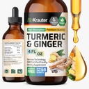 BIO KRAUTER® Turmeric and Ginger Supplement - Pura Vegan Liquid Turmeric " Ginger Tincture with Pepper 4 Fl.Oz 56 Days of Supply - Curcumin Drops for Joint Support, Antioxidant " Immune Support