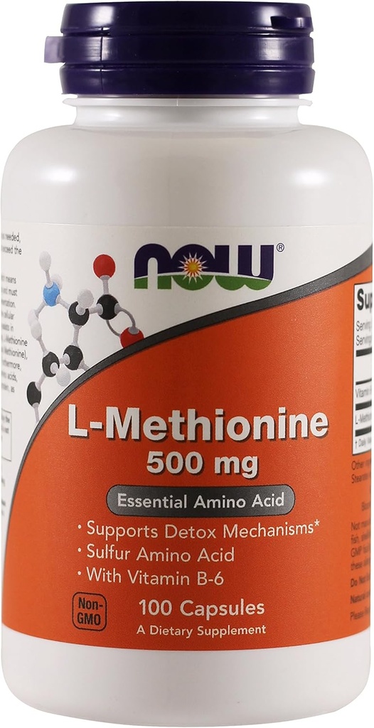 Ahora Alimentos L-metionina, 100 cápsulas / 500 mg (Pack de 2)