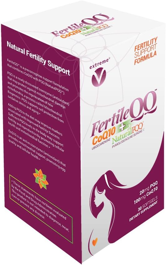 FertileQQ - Aumenta tu fertilidad - CoQ10 Plus PQQ (Pyrroloquinolina Quinone) - 100 mg de CoQ10 Plus Natural PQQ 20mg