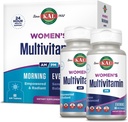 Multivitaminas de KAL Mujer AM/PM, 2-en-1 Multivitaminas para Mujeres con Ashwagandha, Silica, Espirulina Orgánica y GABA para Energía Celular, Fuerza de Hueso, Apoyo Inmunitario, Vegan, 30 Servimientos, 120 Tabletas