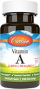 Carlson - Vitamina A, 25000 UI (7500 mcg RAE), Vision " Skin Health, Immune Function, 100 geles blandos