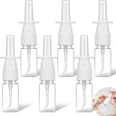 6 Pcs Clear Nasal Spray Botellas, 10ml Empty Spray Bottle Refillable Atomiser Pequeñas manchas con cabeza de rociado de presión Container de plástico para aceites esenciales, desinfectante de sonido
