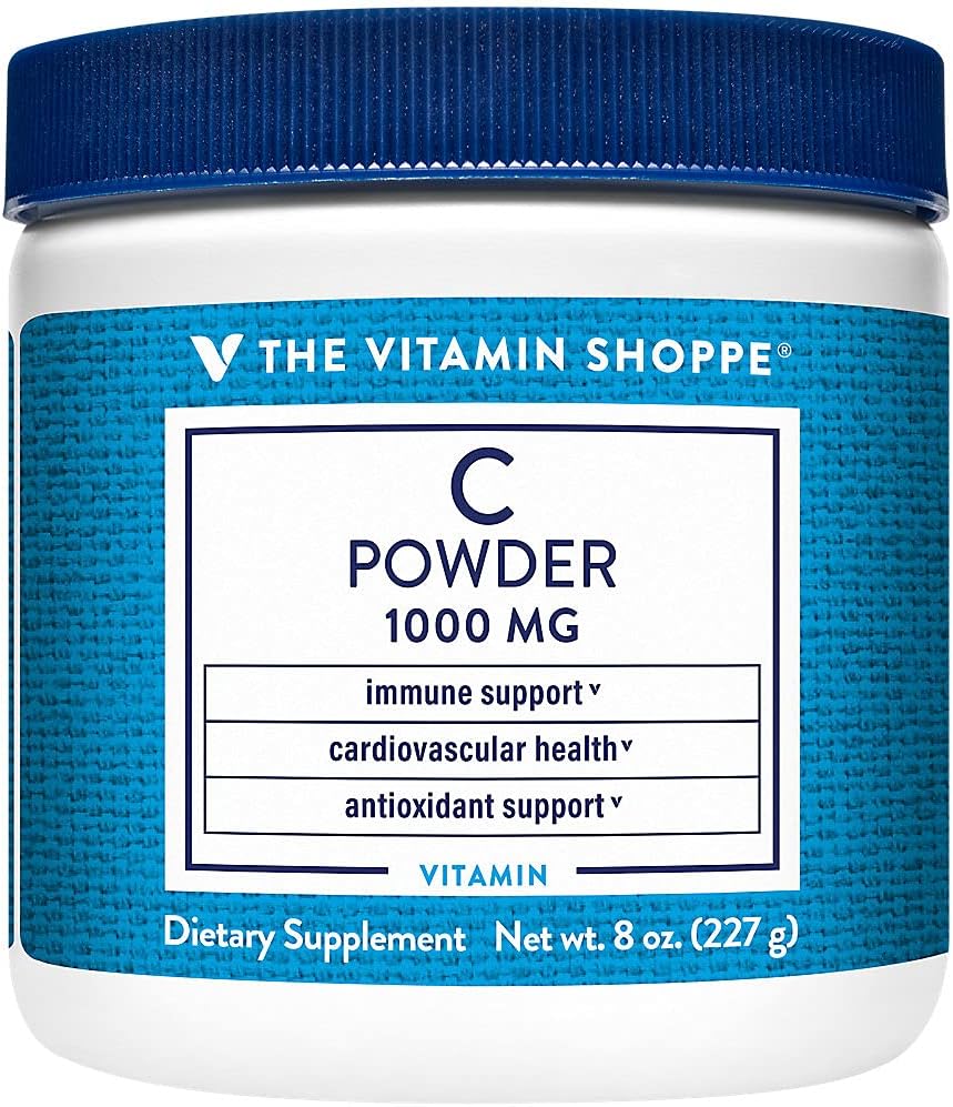 La vitamina Shoppe Vitamina C Powder 1000MG, Antioxidante que soporta la salud inmune y cardiovascular (8 onzas de pólvora)