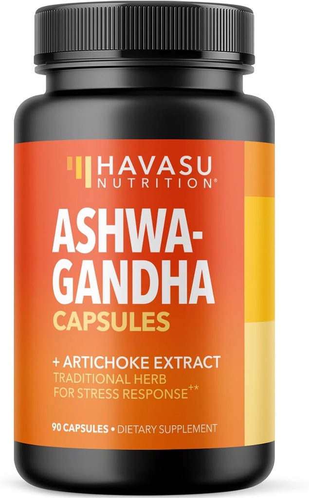Ashwagandha 1000mg con Artichoke Extract - Ashwagandha Capsules for Stress, Mood and Energy Support - Adaptogenic Herbal Support for Men and Women - 90 Vegan, Non-GMO Capsules, 45 Servings