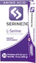 SERINE10 L-Serine Nootropics Packets - Support Brain Health, Memory, Focus, " Production of Serotonin, L-Tryptophan, " L-Cystine - 30 Premeasured Powder Packets with 10 Grams (30000 mg)