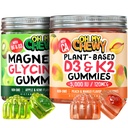 Magnesio + D3K2 Gummies Bundle – 2 Botellas (60 Cada uno) – Mango de Apple Kiwi &amp; Peach
