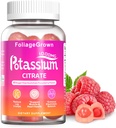 Suplemento de potasio Gummies 1000mg - Suplemento de potasio para los cárculos de las piernas, musculo y salud cardíaca - 1 mes Suplemento (60 Conde)
