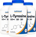Nutricost L-Tyrosine 500mg, 180 cápsulas (3 botellas)