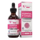 Complejo B Esencial - Vitamina Vegana diaria B-Complex Suplementaria gotas w / metil B12 (2oz / 60 ml botella) - 60 días de suministro