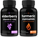 NutraChamps Elderberry y Turmeric Curcumin Capsules Bundle