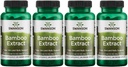 Swanson Bamboo Extract - Natural Hair, Skin and Nails Supplement - 70% Silica Content Supporting Collagen Formation & Bone Growth - (60 Veggie Capsules, 300mg Cada) 4 Pack