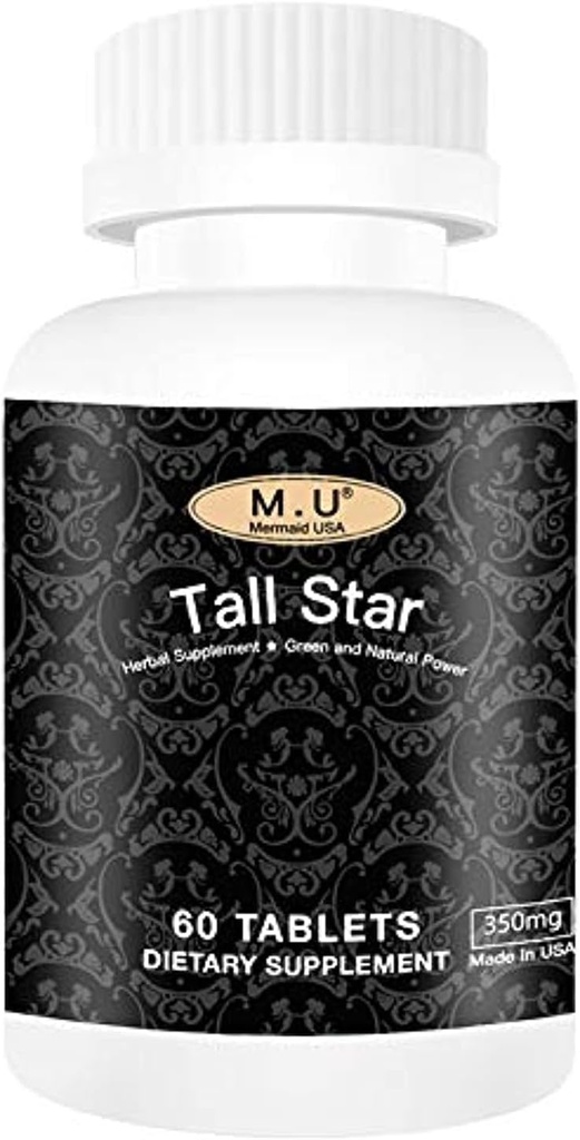 Tall Star - Mejor apoyo de altura Star- Magic Growth Bone Capsules Maximizer para adolescentes Niños Adultos Plantillas de Salud Gummies Apoyo Suplemento- No GMO M.U Mermaid USA Natural and Pure Herb
