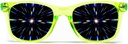 GloFX Ultimate Diffraction Glasses - Verde Transparente - 3D Prism Rainbow Effect - Great Edm, Festival, Concert, Fireworks, Christmas Lights y Rave Accessory - Transparent Green Frames