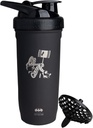 Smartshake DC COMICS Reforce Stainless Steel Protein Shaker Bottle 900 ml | 30 oz - Leakproof Screw-on Lid - BPA Free – Unisex - Non Insulated - Harley Quinn Logo