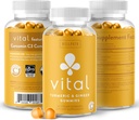 WellPath Vital Turmeric Gummies + Ginger - Joint Support Curcumin Supplement, Turmeric Curcumin C3 Complex, Tasty Alternative to Capsules, Turmeric " Ginger Root, Tropical Flavor Chews, Vegan, 60 Ct