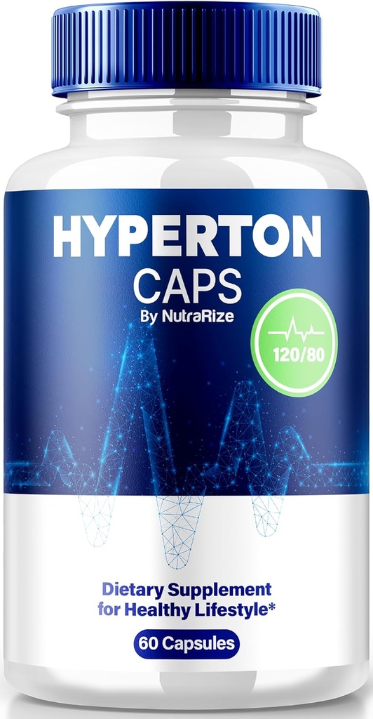 NutraRize Hyperton Capsules, All-Natural y Complejo Fórmula, Suplemento Premium para apoyar la salud y el bienestar generales, revisiones oficiales de Hyper-Ton Pastillas (60 cápsulas)
