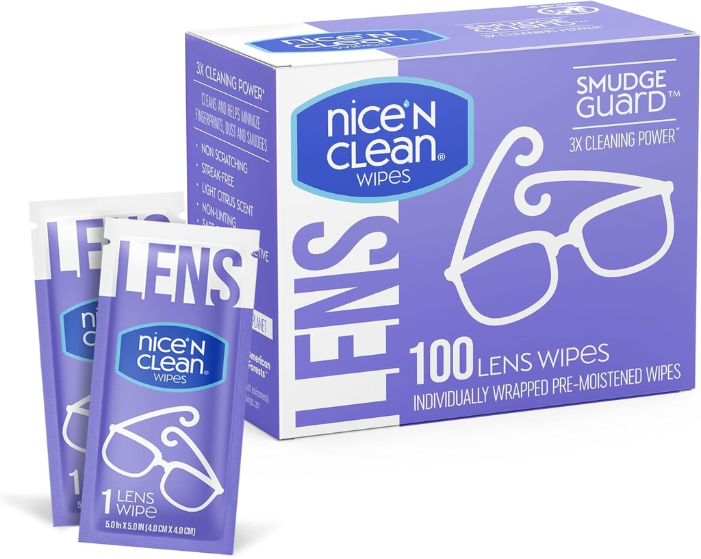 Atkins Chocolate Caramel Mousse Bares, 5 Cuenta + Niza 'n Clean SmudgeGuard Lens Wipes, 100 Cuenta