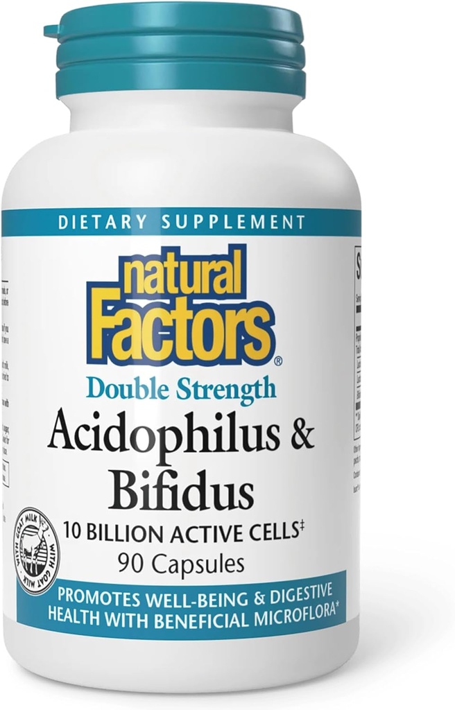 Factores naturales - Acidophilus " Bifidus, promueve la salud bien-ser " , 90 cápsulas