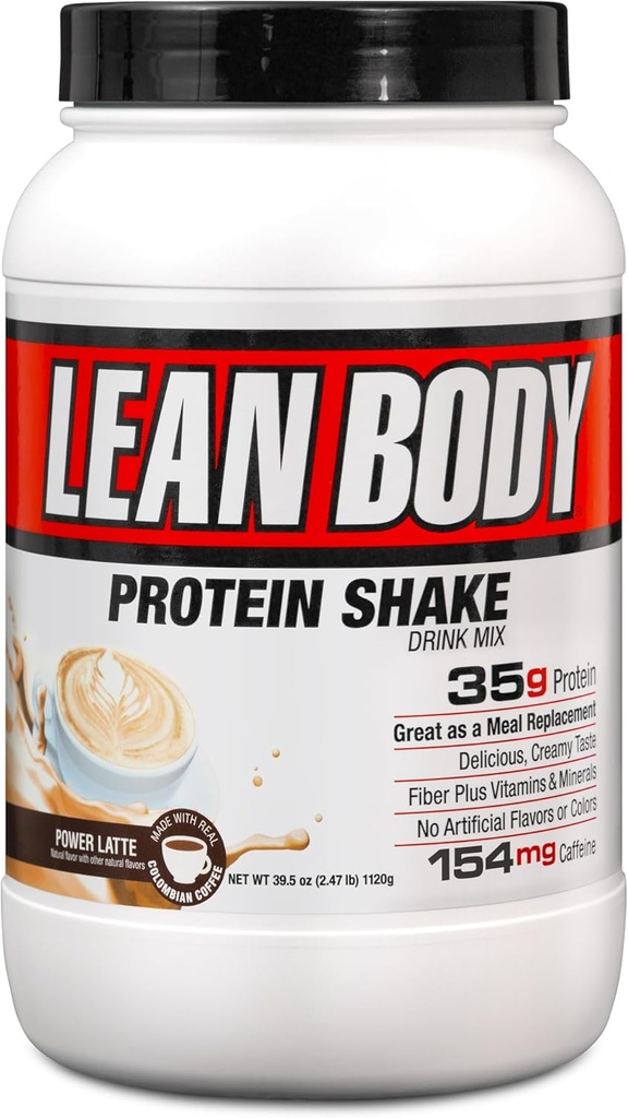 Labrada Lean Body MRP with Premium Columbia Coffee (154 mg de cafeína), Power Latte, 2.47LB Tub Packaging May Vary