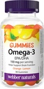Webber Naturales Omega-3 Gummies 50 mg EPA/DHA · EPA/DHA, Orange · Cereza · Lemon, 90 Gummies