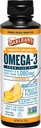 Suplemento líquido de aceite de pescado Omega 3 de Barlean con vitamina D para hombres y mujeres, Mango Peach, 1080 mg EPA y DHA Fatty Acid, 8 oz