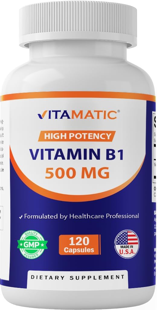 Vitamina Vitamática B1 (Thiamine) 500mg, 120 cápsulas