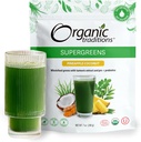 Tradiciones Ecológicas Super Verdes Polvo Superalimento con Turmérico, Piña Coco Pino Verdes Ecológicos Saborizado Polvo Superalimentario, 200g / 7oz Bolsa