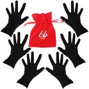 Guantes de bambú para Eczema, Negro, Pequeño, Mujeres, Manos secas, Guantes hidratantes durante la noche, 3 Parejas