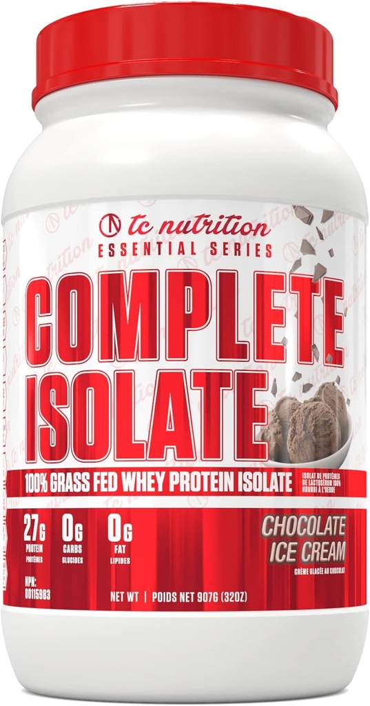 Full Isolate Grass Fed Whey Protein Isolate Powder - Zero Carbs or Fat, Whey Protein Powder for Muscle Growth & Recovery, Non-GMO Whey Isolate Protein Powder - Chocolate Ice Cream, 29 serv (2lb)
