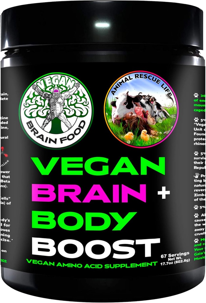 Cerebro vegano &amp; Body Boost: The Cherry On Top of A Plant-Based Lifestyle ← Inteligencia de trabajo anti-Envejecimiento físico ← Aminoácidos veganos - Creatine, Taurine &amp; Beta Alanine ← 67 Servings/500g