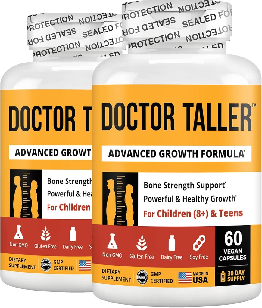 NuBest Doctor Taller - Bone Strength Supports, Enhance Immune System - Keto con Calcio, Vitamina D3, Vitamina K2, Aminoácidos " Herbs for Children (8+) Ø Pack 2