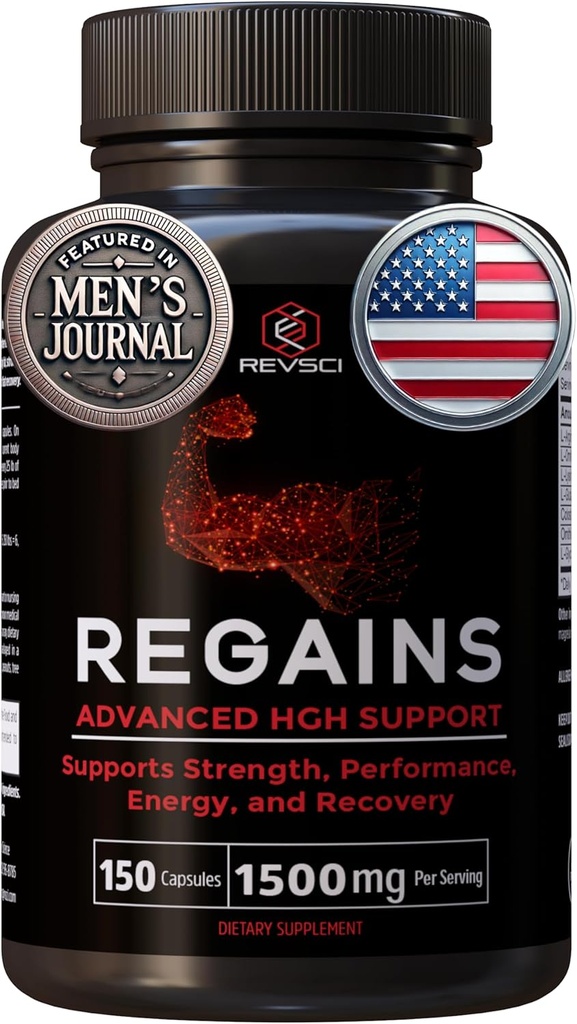 HGH Suplementos para Hombres - Regains Natural Anabólico Crecimiento del Musculo " Hormona de Crecimiento Humano para Hombres, Muscle Builder para Hombres, Muscle Recovery Post Workout Suplemento, 150 Protein Pills