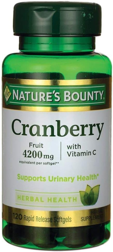 Natures Bounty Cranberry Fruit Plus Vitamina C, 4200mg (120 Softgels)