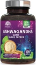 Ashwagandha Suplementos 2100mg - Extra Strength Ashwagandha Powder " Extracto con Pepper Negro para Max Absorción, Herbal Antioxidant Suplementos para Hombres Mujer, Vegan, No GMO - 120 cápsulas