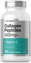 Horbäach Collagen Peptides 6000mg ← 300 píldoras de Caplet Silencio con Vitamina C ← Suplemento de Collagen Hidrolyzed