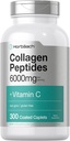 Horbäach Collagen Peptides 6000mg ← 300 píldoras de Caplet Silencio con Vitamina C ← Suplemento de Collagen Hidrolyzed