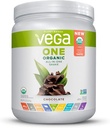 Vega Orgánica All-in-One Vegan Protein Powder, Chocolate - Superfood Ingredients, Vitaminas para Apoyo Inmunitario, Keto Friendly, Pea Protein for Women &amp; Men, 13.2 oz (Packaging May Vary)